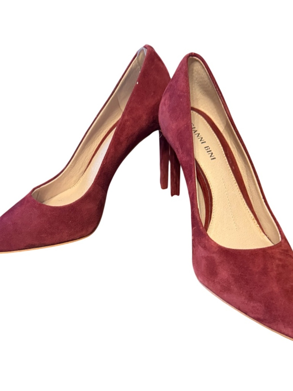 Gianni Bini Wine Suede Pointed Toe Stiletto Pumps